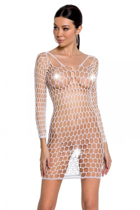 Платье прозрачное в крупную сетку Passion BS 093