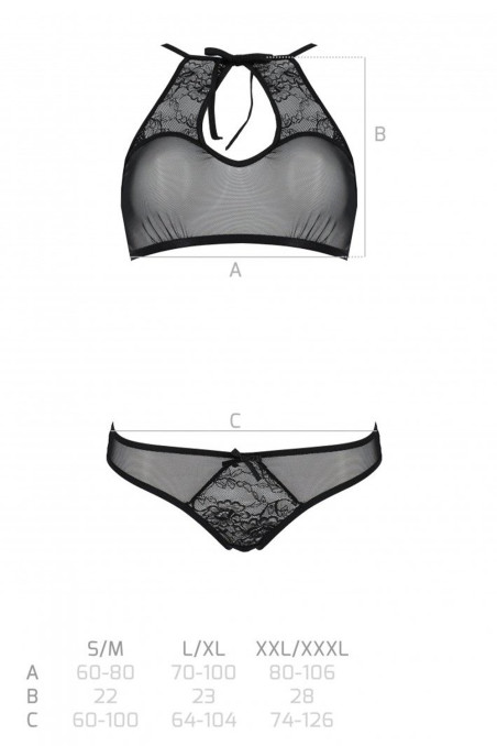 Комплект полупрозрачный с открытыми трусиками Passion Ursula set