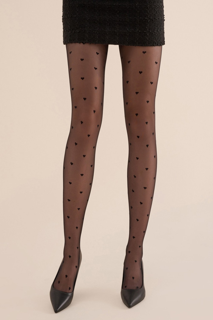 Колготки з візерунком "сердечка" Gabriella Emily 20 den