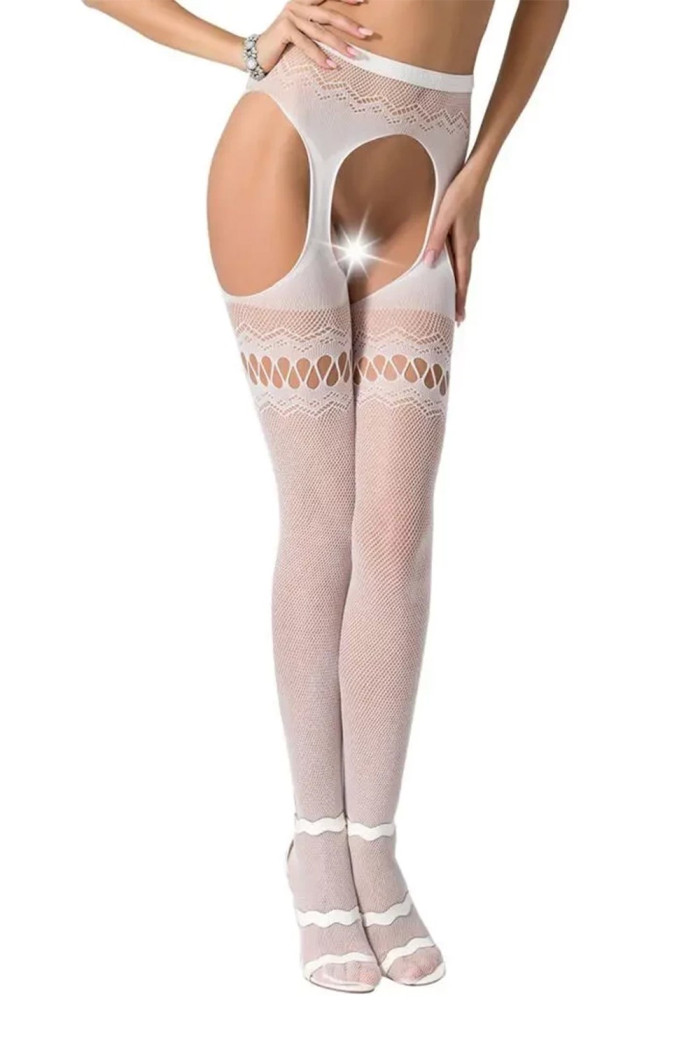 Панчохи в сітку з поясом Passion S013