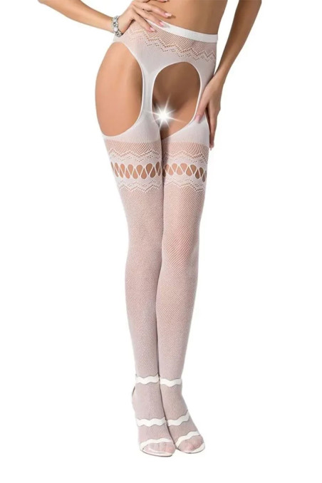 Панчохи в сітку з поясом Passion S013