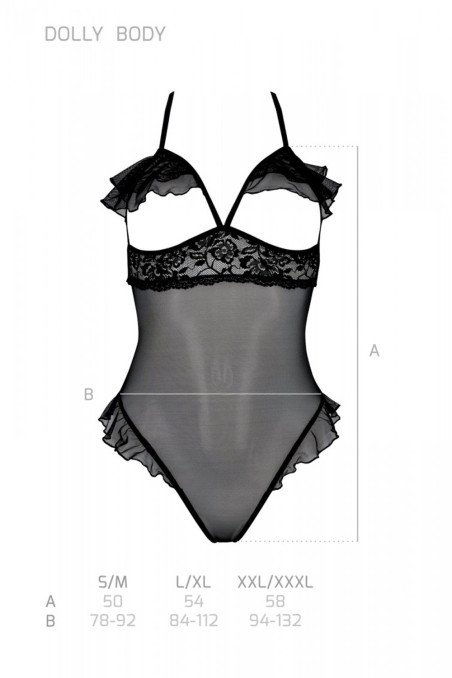 Боді прозорий з відкритими чашками Passion Dolly