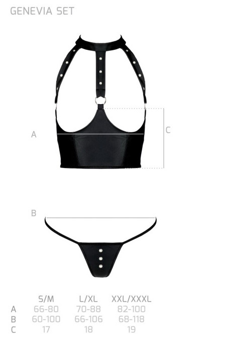 Комплект белья под кожу с открытым бюстом Passion Genevia