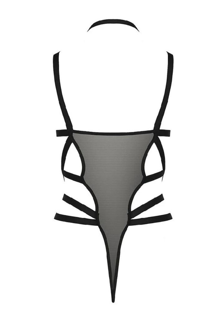 Боді прозоре з широкими ремінцями Passion Hagar