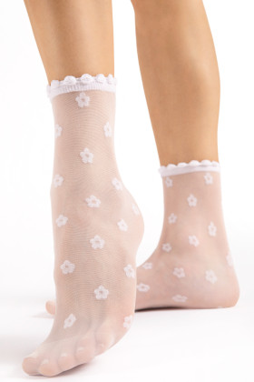 Шкарпетки прозорі з принтом "Квіти" Fiore April 15d G1165