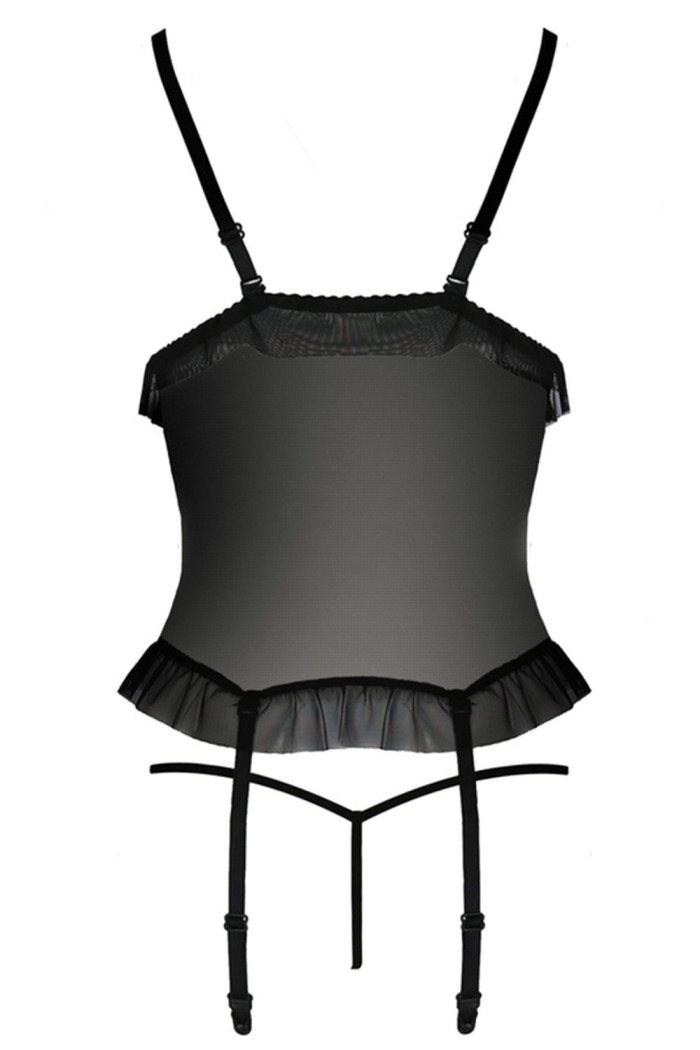 Корсет відкритий на талію з трусиками Passion Justina