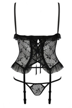 Корсет відкритий на талію з трусиками Passion Justina 2