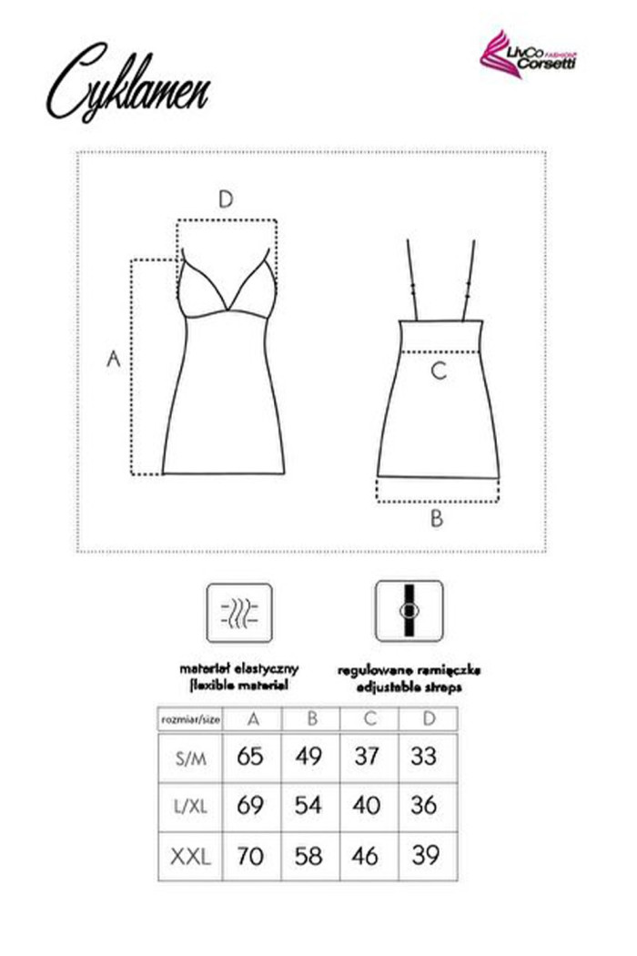 Сорочка атласная с кружевом Livia Corsetti Cyklamen