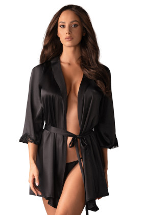 Атласний халатик Obsessive Satinia robe
