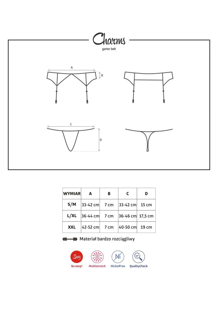 Пояс для панчіх Obsessive Charms garter belt