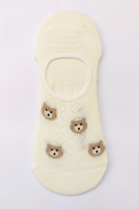 Сліди-Шкарпетки короткі бавовняні сіточка з принтом Ведмедики Корона BY651