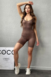 Комбинезон бесшовный в рубчик GIULIA Jumpsuit RIB DEEP TAUPE