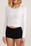 Топ бесшовный с длинными рукавами Giulia CROP TOP BIANCO