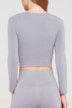 Топ безшовний з довгими рукавами Giulia CROP TOP ULTIMATE GREY