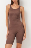 Комбинезон бесшовный в рубчик GIULIA Jumpsuit RIB DEEP TAUPE