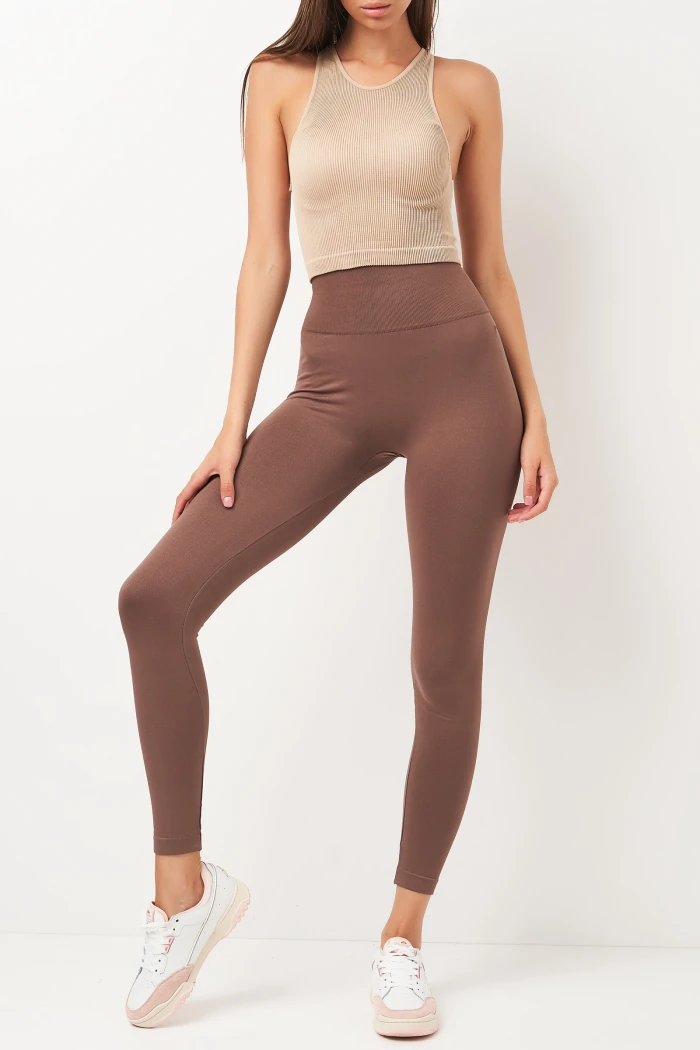 Леггинсы бесшовные с двойным Push Up эффектом GIULIA Leggings SPORT Shape DEEP TAUPE