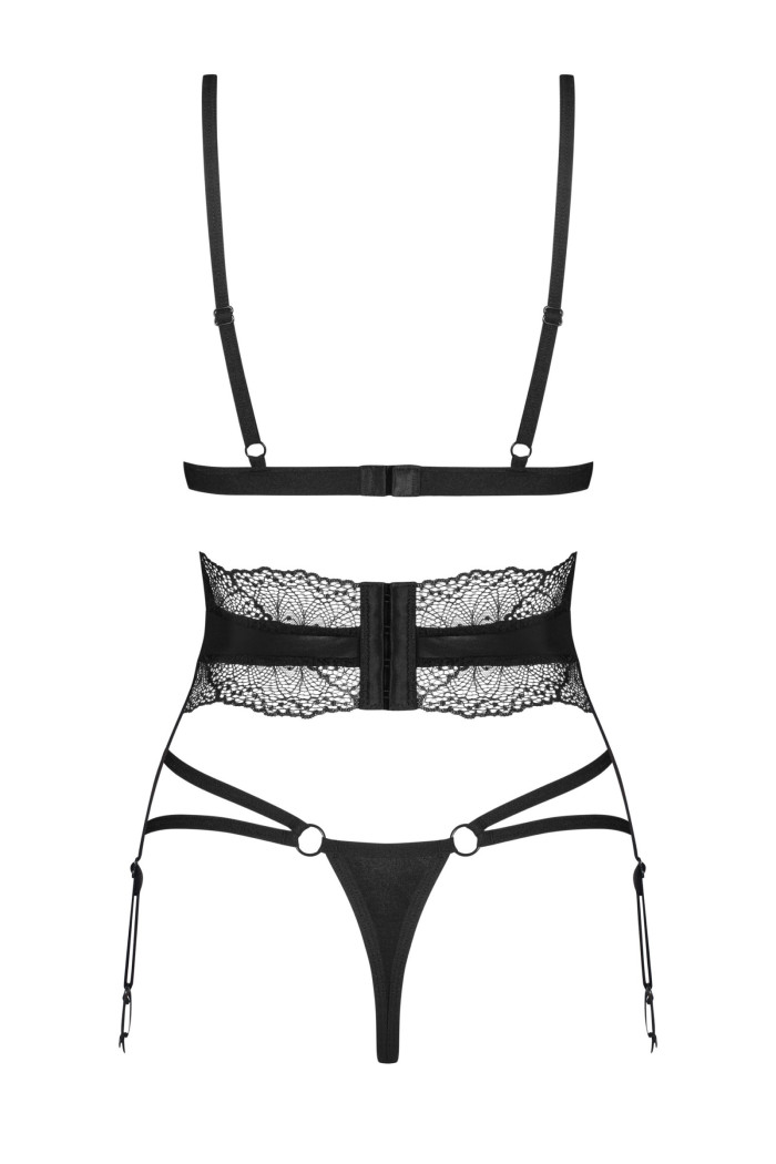Комплект белья кружевной с поясом Obsessive Lobellis set
