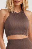 Топ безшовний в рубчик GIULIA Halter Rib DEEP TAUPE