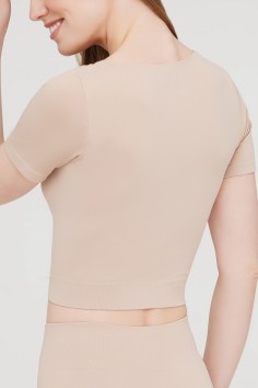 Топ безшовний з короткими рукавами Giulia Crop T-Shirt Naturale 2