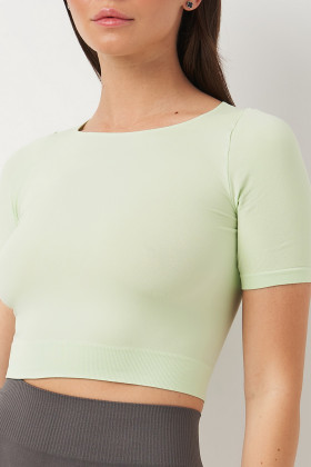 Топ-футболка з короткими рукавами Giulia Crop T-Shirt GREEN ASH