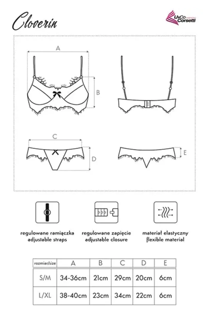 Комплект білизни мереживний - бюст і трусики Livia Corsetti Cloverin