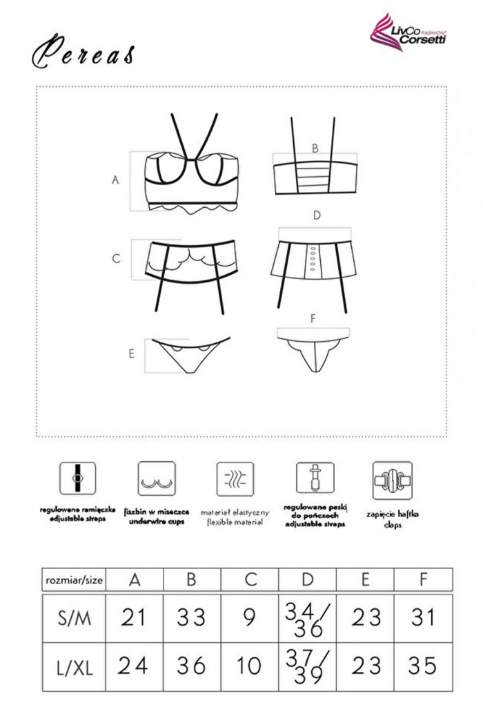 Комплект мереживний з поясом Livia Corsetti Pereas
