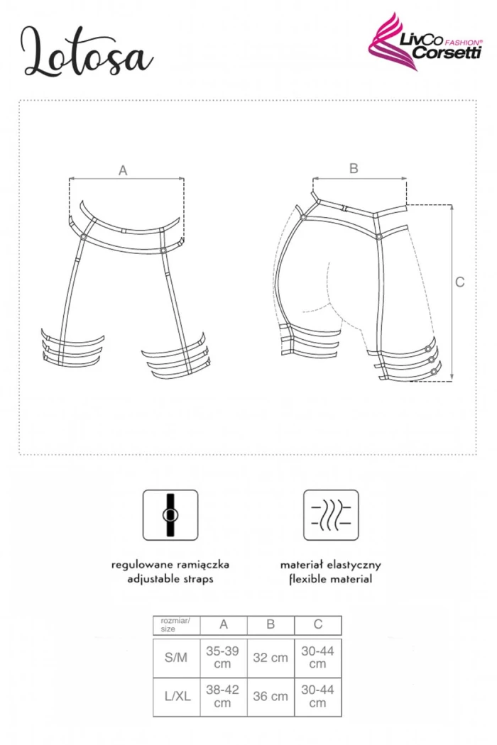 Пояс-портупея з гартерами-підв'язками Livia Corsetti Lotosa