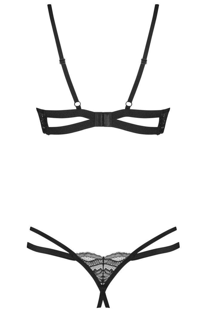 Комплект с открытым бюстом и трусиками Obsessive Nutris set
