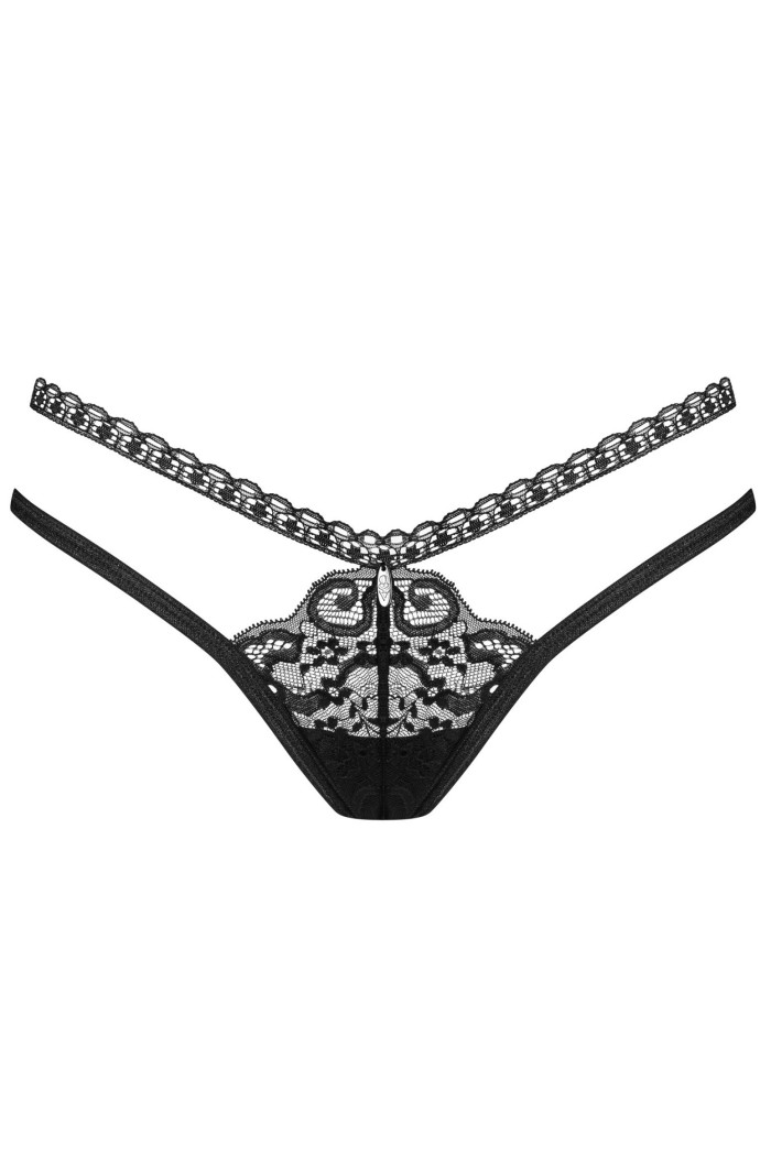 Стрінги мереживні з ремінцями Obsessive Blomentis