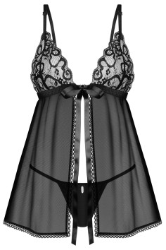 Пеньюар мереживний з трусиками Obsessive Blomentis Babydoll 2