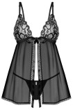 Пеньюар кружевной с трусиками Obsessive Blomentis Babydoll