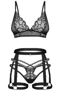 Комплект білизни з поясом Obsessive Blomentis garter belt set 2