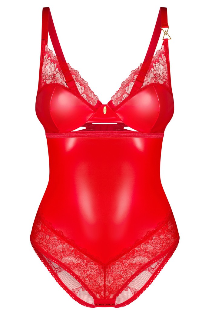 Боді латексне з мереживом Obsessive Aliosa