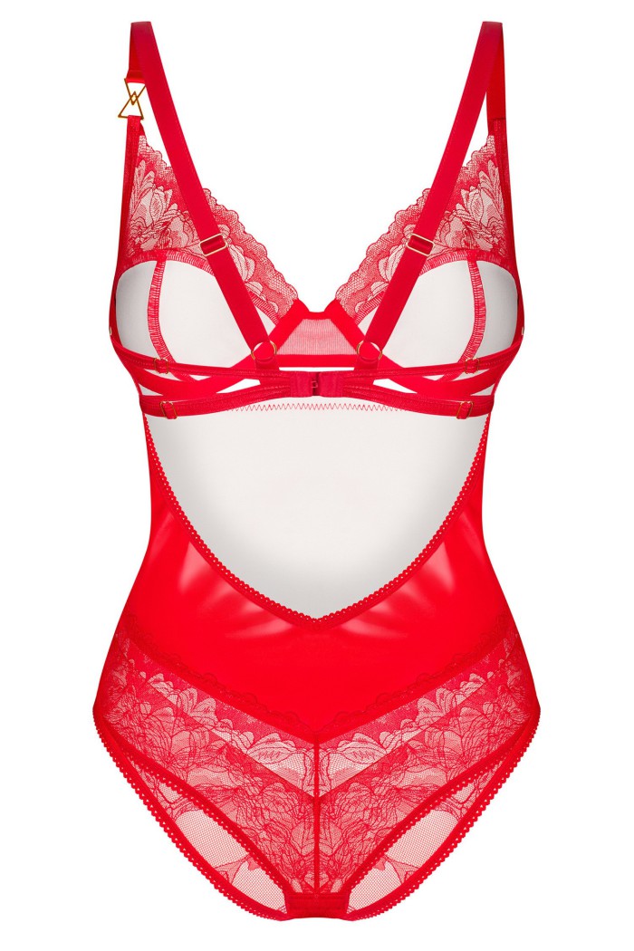 Боді латексне з мереживом Obsessive Aliosa