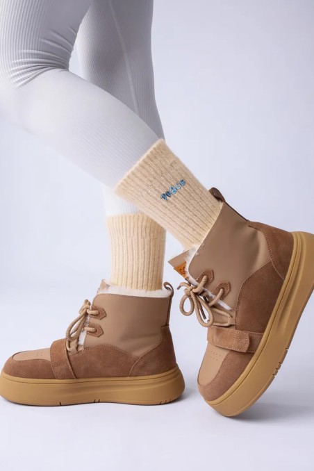 Носки теплые в рубчик из шерсти альпаки Aura.Via NBX958