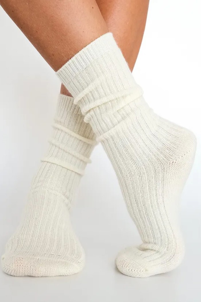 Шкарпетки теплі високі в рубчик з вовною альпаки InSecret BY805