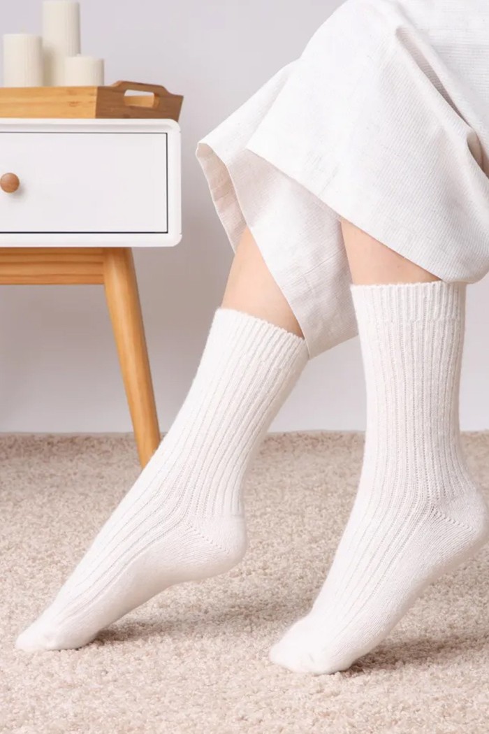 Шкарпетки теплі високі в рубчик з вовною альпаки InSecret BY805