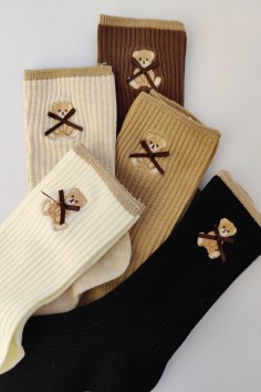 Шкарпетки в рубчик з ведмедиками Aura.Via NPX1908 2