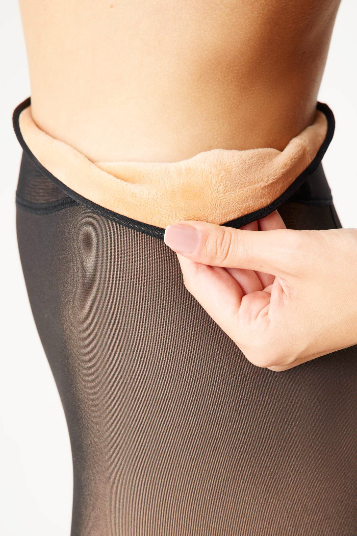 Колготки теплі на флісі з ефектом тюлю в горошок WS Studio 7723 500d