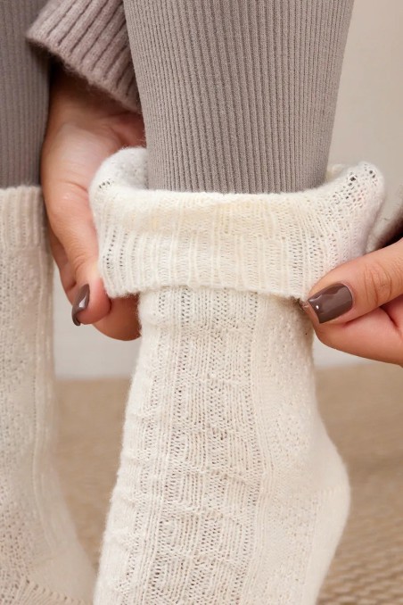 Шкарпетки теплі з вовною лами в рубчик InSecret B2565-7 Print