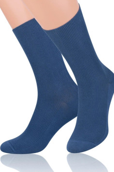 Носки хлопковые без резинки в рубчик Steven 018