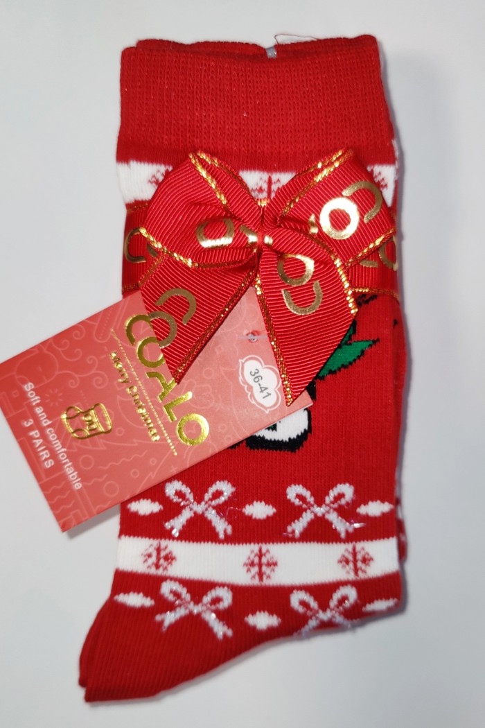 Шкарпетки жіночі подарункові з принтом Coalo BM6307 (3 пари)