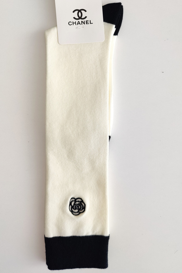 Гольфы хлопковые с принтом Chanel BF013-1