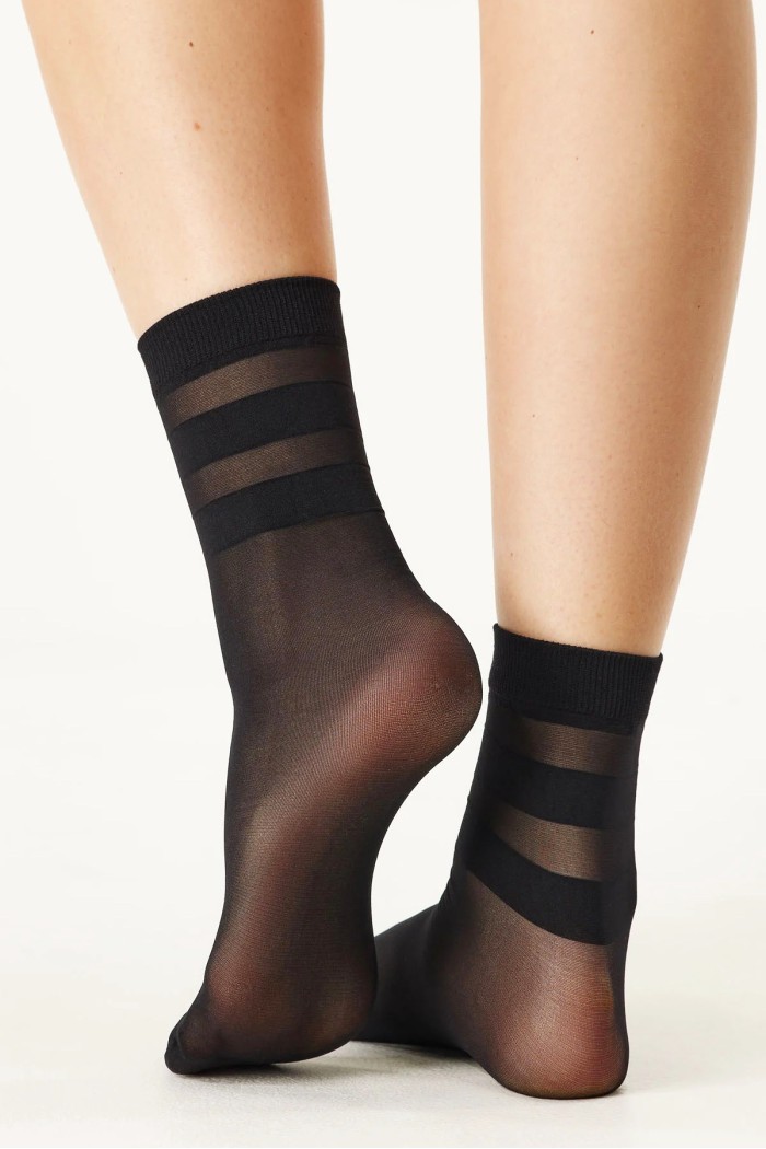 Шкарпетки з принтом в смужку Gabriella Cari 30d  — купити в InSecret.ua