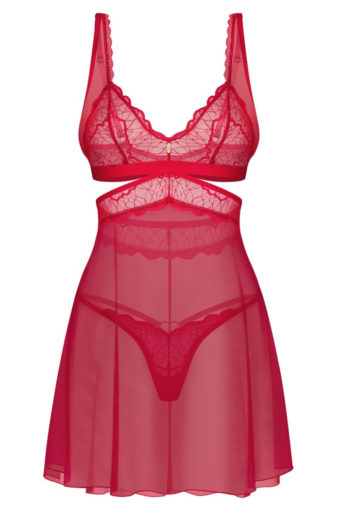 Пеньюар прозрачный с трусиками Obsessive Cupide Desir babydoll | InSecret.ua