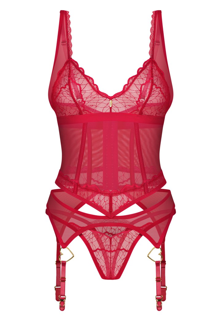 Корсет прозрачный с трусиками Obsessive Cupide Desir Corset | InSecret.ua