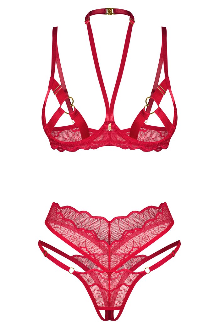 Комплект з відкритим бюстом Obsessive Cupide Desir Set  — купити в InSecret.ua