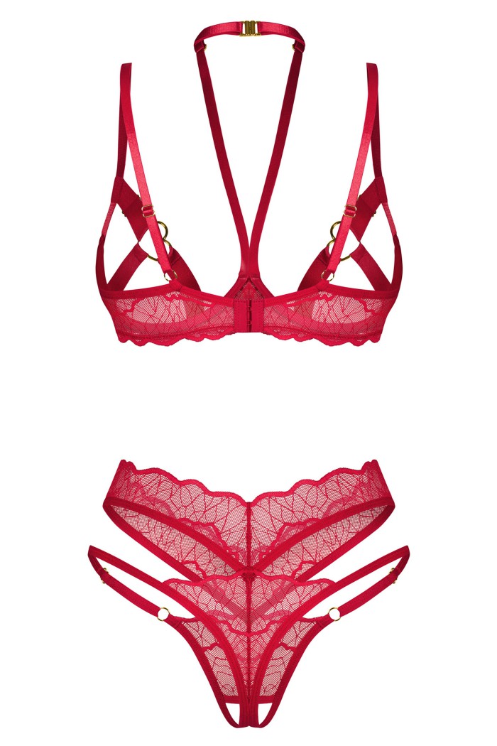 Комплект з відкритим бюстом Obsessive Cupide Desir Set  — купити в InSecret.ua