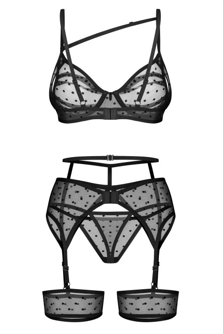 Комплект белья с поясом Obsessive Blomentis garter belt set — Купить в магазине InSecret.ua