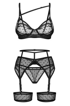 Комплект білизни прозорий з поясом Obsessive Nuites Set  — купити в InSecret.ua 2